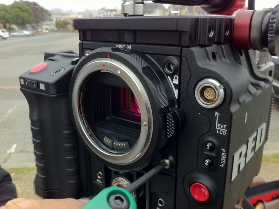 [Image: Image by @vincentlaforet - Detail shot of the EF Canon Lens mount from RED - supports all Canon lenses, Touch AF, Rack focus and IS on Propic]