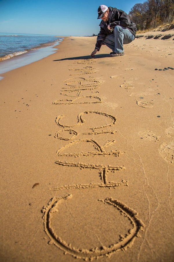 [Image: Lake Michigan by @PrestonKanak - @chrisbeller getting his art on at the edge of Lake Michigan. on Propic]