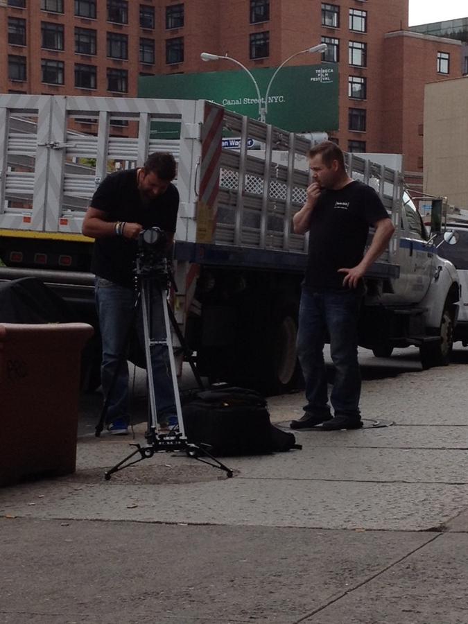 [Image: Image by @MNS1974 - @PhilipBloom checking out my @KesslerCrane shuttle pod mini outside of Tribeca Cinema on Propic]