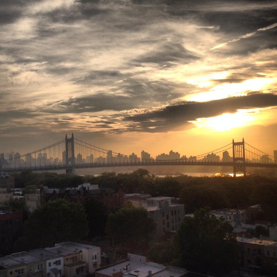 [Image: IMG 1871 by @MissHBomb - Repost: Golden sky heading into NYC via Train on Propic]