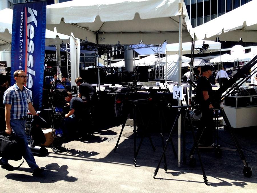 [Image: Image by @ChrisBeller - We’re off and going. Check out @KesslerCrane & @Zacuto in booth 74 at CineGear on Propic]