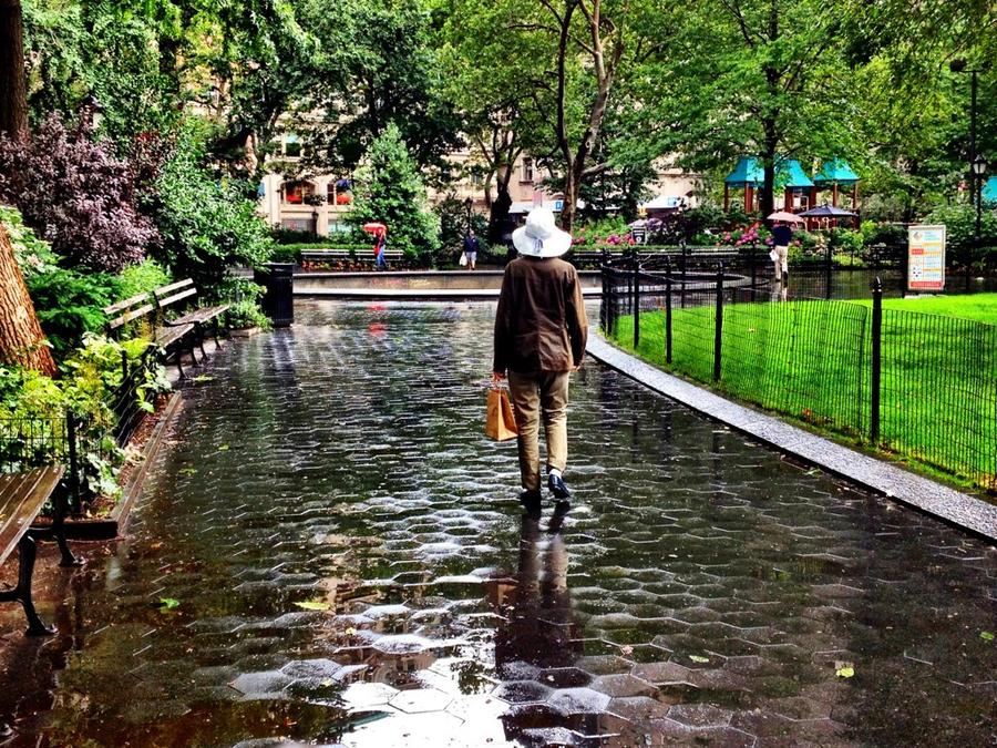 [Image: Nice Hat! by @LordOfVisions - Who needs an umbrella when you have a hat like this! Rainy day in Madison Square Park. on Propic]
