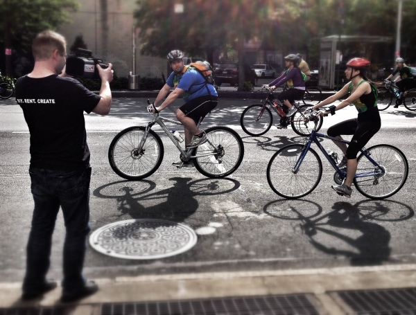 [Image: Photo by @MissHBomb - NYC Bike Tour 2012 - @MNS1974 getting high speed w/ @TS3Cine on Propic]