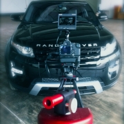 [Image: Philip Bloom Pocket Dolly on location for Range Rover shoot]
